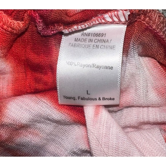 young fabulous & broke Dip-die Crew Neck Hippie Dopamine Sleeves Boho size l - Picture 3 of 5